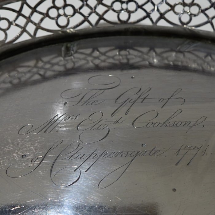 18th Century George III Antique Sterling Silver Cake Basket London 1771 Edward Aldridge - 8
