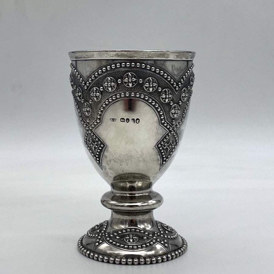Mid 19th Century Antique Victorian Sterling Silver Wine Goblet London 1861 Robert Hennell - 5