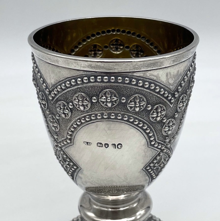 Mid 19th Century Antique Victorian Sterling Silver Wine Goblet London 1861 Robert Hennell - 8