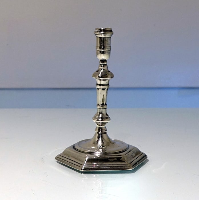 Early 18th Century Antique George I Sterling Silver Octagonal Taper-stick London 1723 James Gould: Title:Early 18th Century Antique George I Sterling Silver Octagonal Taper-stick London 1723 James Gould Description:Description A beautiful early 18th century taperstick with a stylish octagonal base 
