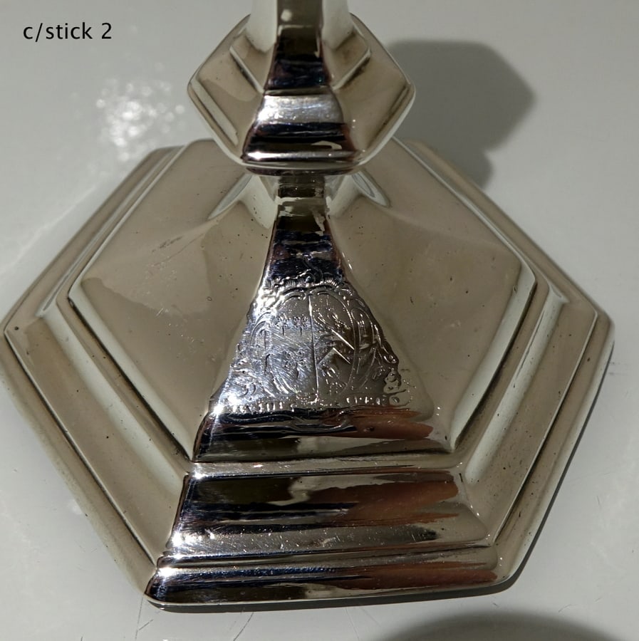 Early 18th Century Antique George I Britannia Silver Pair Hexagonal Candlesticks London 1717 Thomas - 15