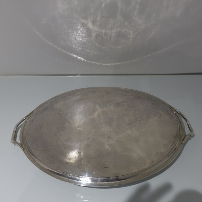 19th Century George III Antique Sterling Silver Oval Tray London 1793 Thomas Hannam & John Crouch II - 4