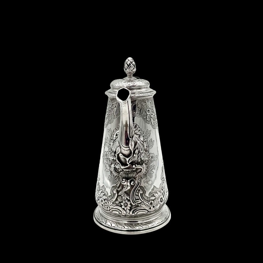 Mid 19th Century Antique Silver George II Coffee Pot London 1744 Paul de Lamerie - 4