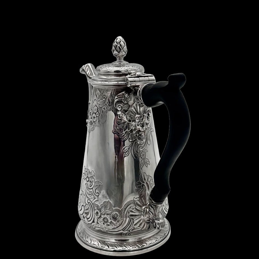 Mid 19th Century Antique Silver George II Coffee Pot London 1744 Paul de Lamerie - 6