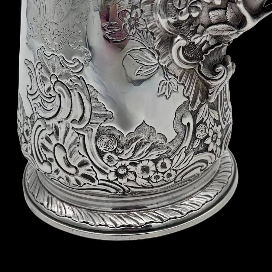 Mid 19th Century Antique Silver George II Coffee Pot London 1744 Paul de Lamerie - 9