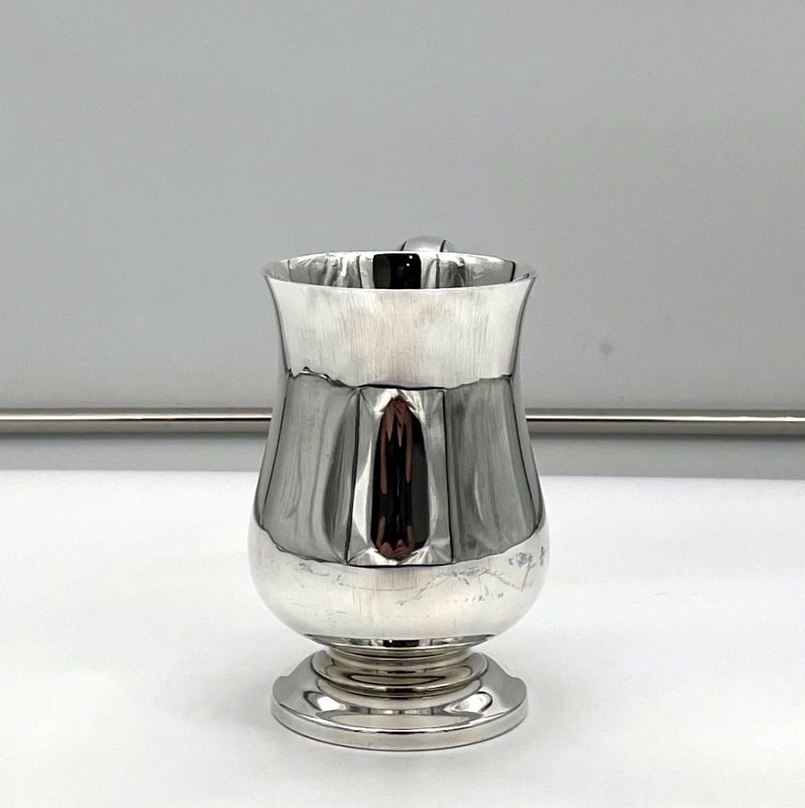 Mid 20th Century Modern Sterling Silver Pint Mug Birmingham 1960 H Clifford Davis Ltd - 3