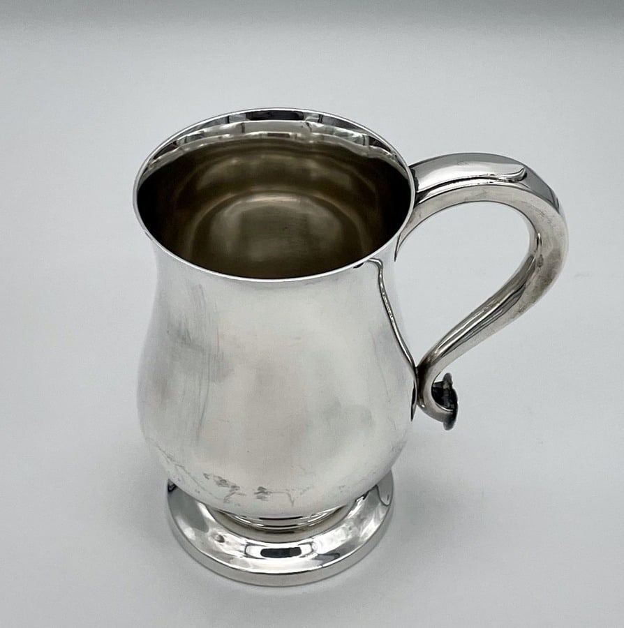 Mid 20th Century Modern Sterling Silver Pint Mug Birmingham 1960 H Clifford Davis Ltd - 4