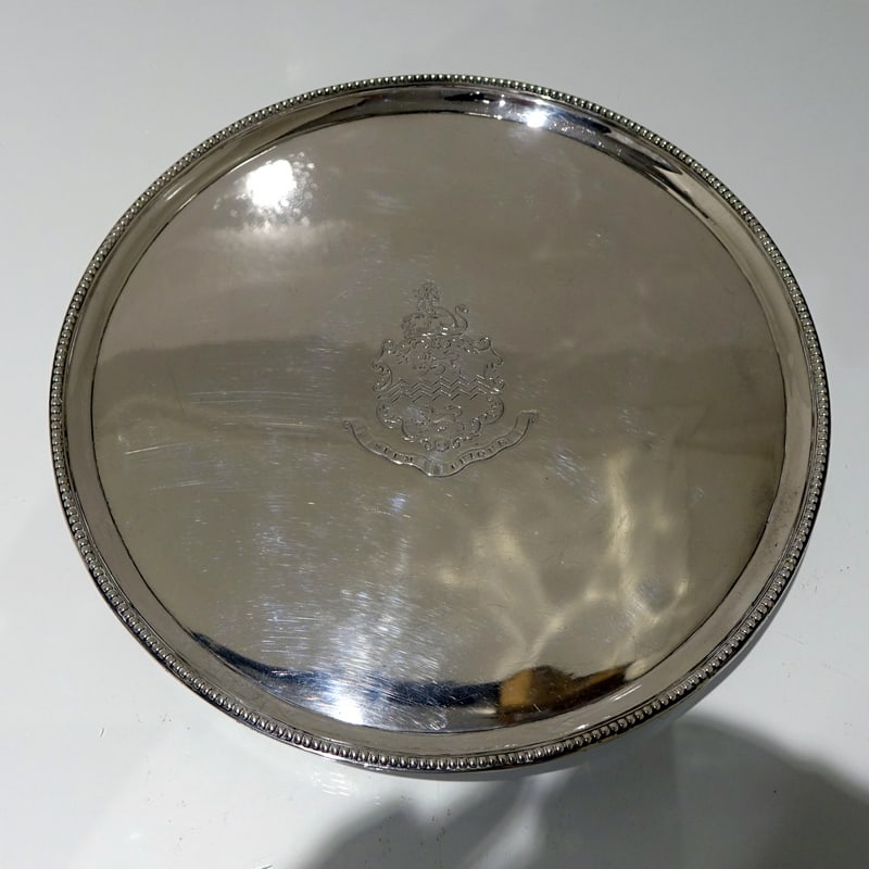 18th Century Antique George III Sterling Silver Salver London 1788 John Hutson - 2