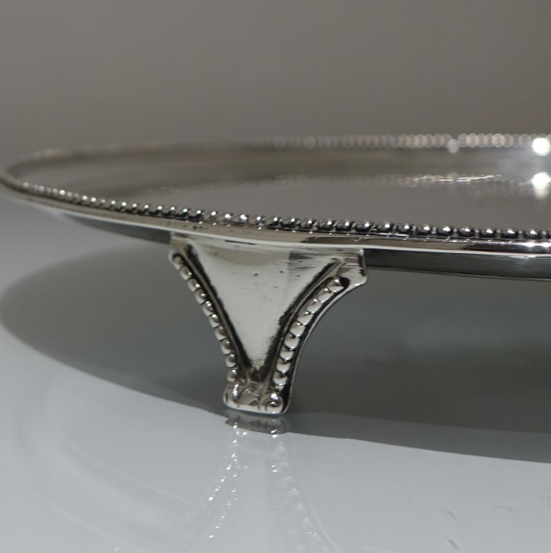 18th Century Antique George III Sterling Silver Salver London 1788 John Hutson - 4