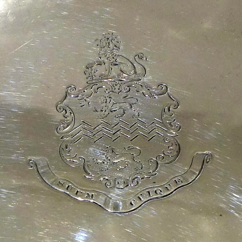 18th Century Antique George III Sterling Silver Salver London 1788 John Hutson - 5