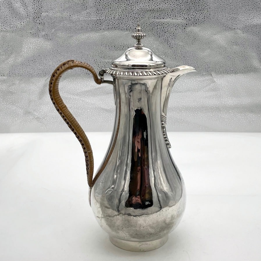 Mid 18th Century Antique George II Silver Coffee Jug London 1759 Augustin Le Sage (1 of 9)