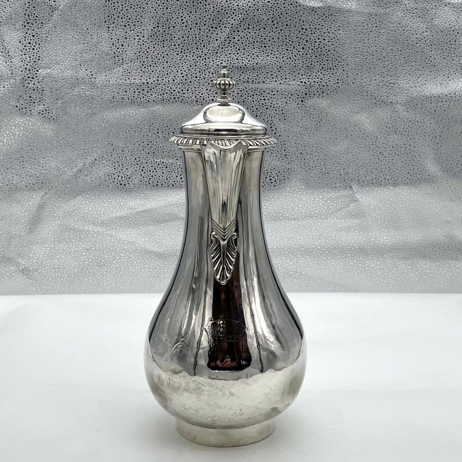 Mid 18th Century Antique George II Silver Coffee Jug London 1759 Augustin Le Sage - 3