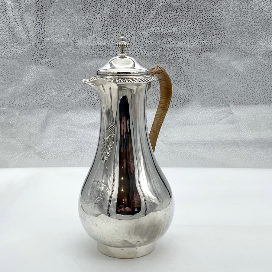 Mid 18th Century Antique George II Silver Coffee Jug London 1759 Augustin Le Sage - 6