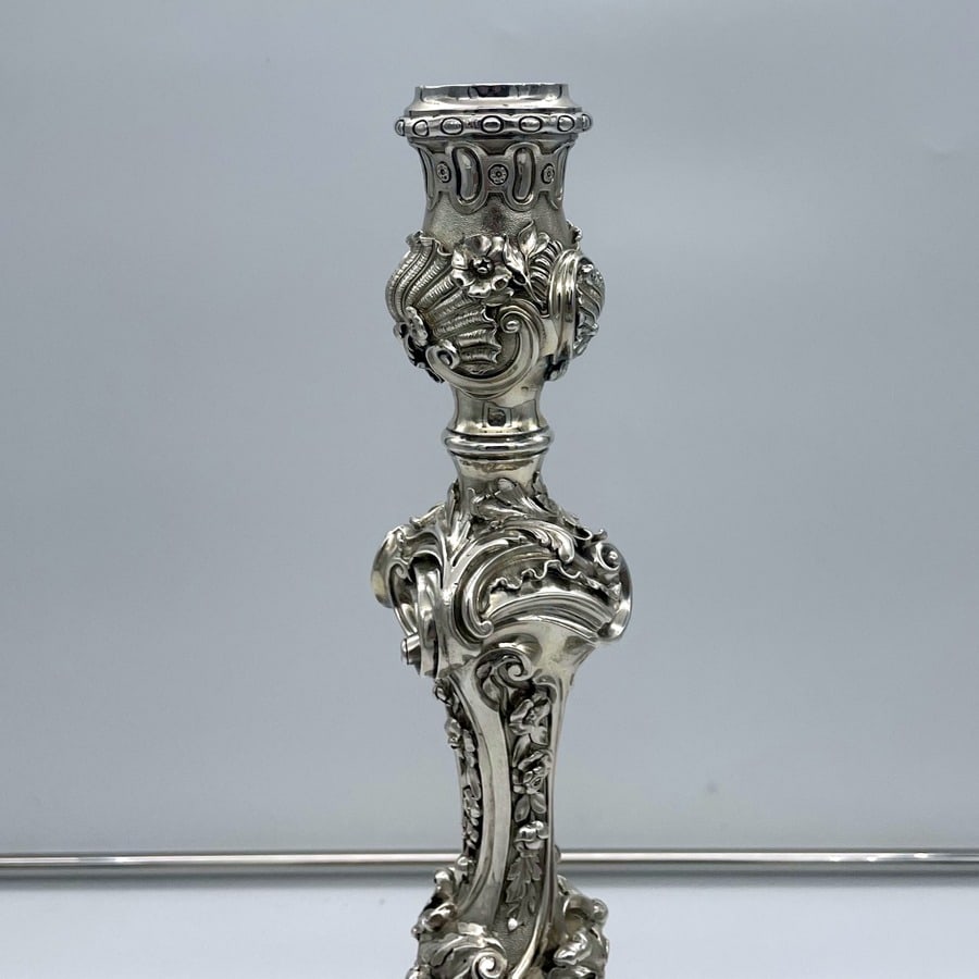 Early 19th Century Antique George IV Silver Pair Cast Candelabra London 1825 Joseph Craddock & - 10