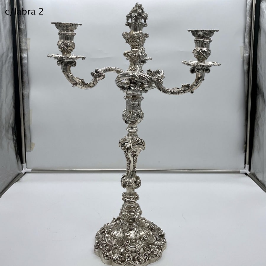 Early 19th Century Antique George IV Silver Pair Cast Candelabra London 1825 Joseph Craddock & - 14