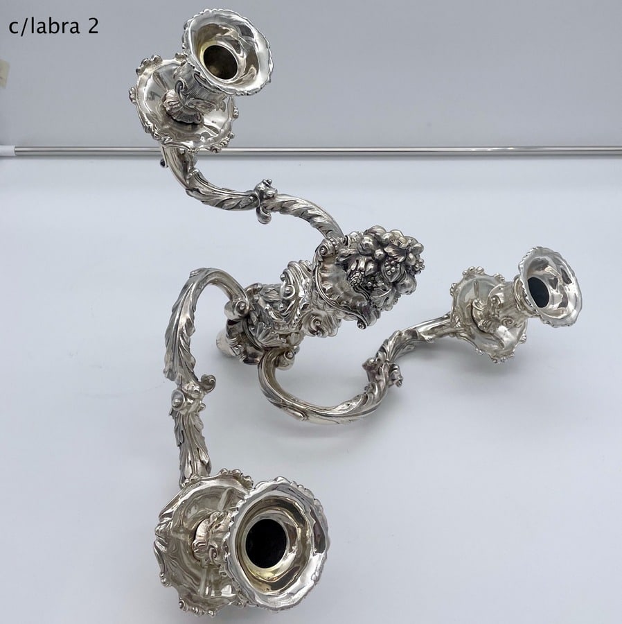 Early 19th Century Antique George IV Silver Pair Cast Candelabra London 1825 Joseph Craddock & - 15