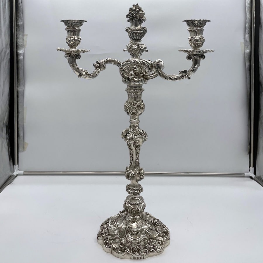 Early 19th Century Antique George IV Silver Pair Cast Candelabra London 1825 Joseph Craddock & - 3