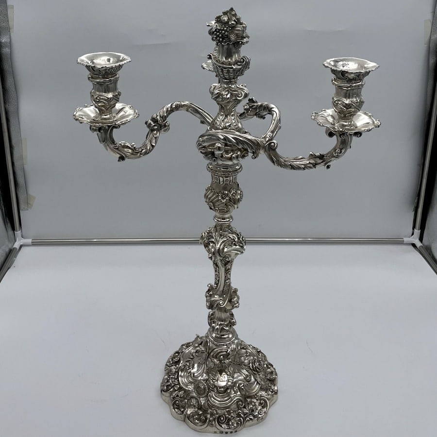 Early 19th Century Antique George IV Silver Pair Cast Candelabra London 1825 Joseph Craddock & - 4