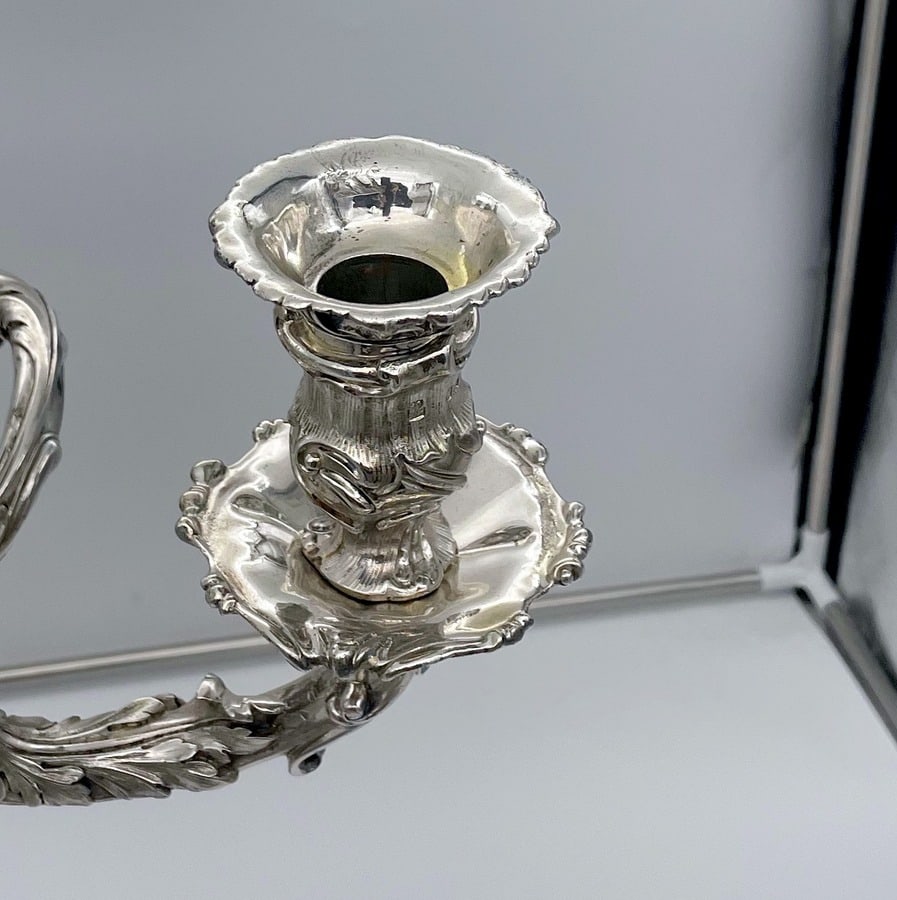 Early 19th Century Antique George IV Silver Pair Cast Candelabra London 1825 Joseph Craddock & - 8