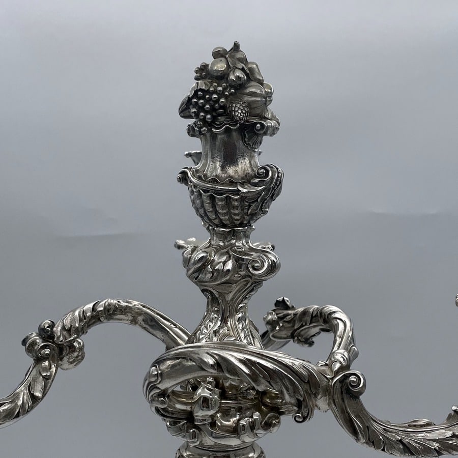 Early 19th Century Antique George IV Silver Pair Cast Candelabra London 1825 Joseph Craddock & - 9