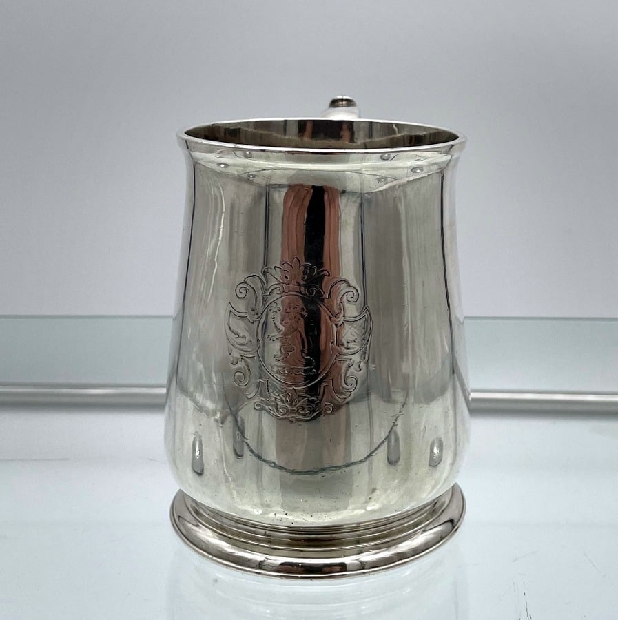 Early 18th Century Antique George II Sterling Silver Pint Mug London 1728 Edward Vincent - 3