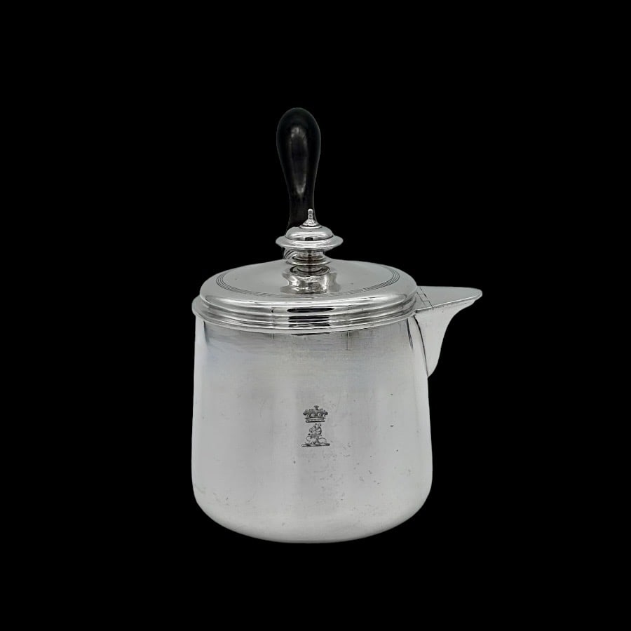 Early 19th Century Antique George III Silver Brandy Pan & Cover London 1817 Rebecca Emes & Edward - 3
