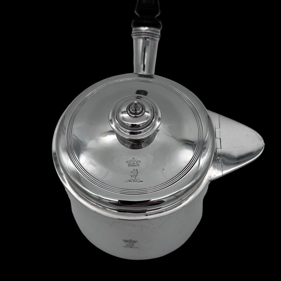 Early 19th Century Antique George III Silver Brandy Pan & Cover London 1817 Rebecca Emes & Edward - 6