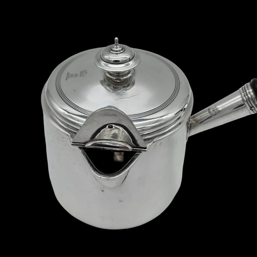 Early 19th Century Antique George III Silver Brandy Pan & Cover London 1817 Rebecca Emes & Edward - 7
