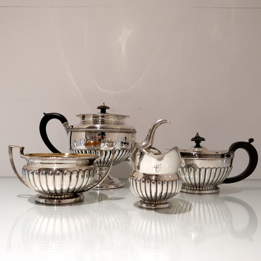 Early 19th Century Antique George III Old Sheffield Plate Four Piece Teaset Circa 1815 Matthew - 2