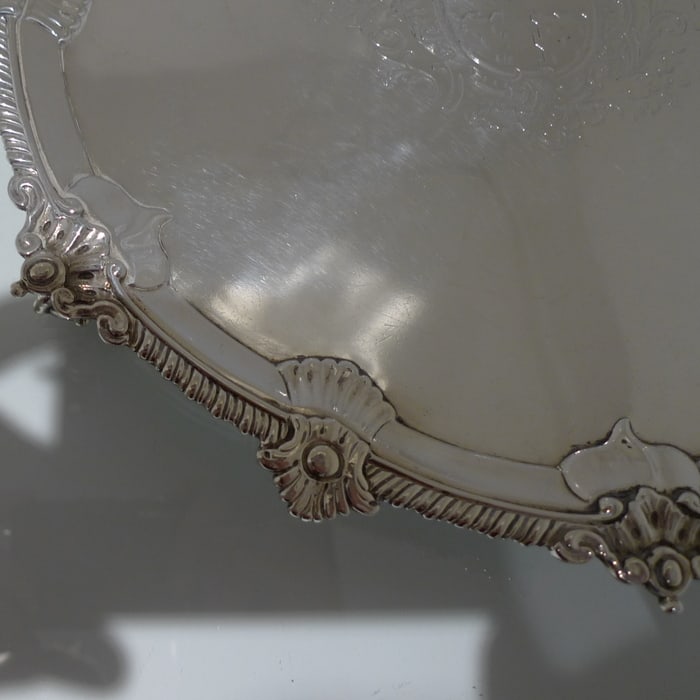 Early 18th Century Antique George III Sterling Silver Salver London 1766 Thomas Hannan & John Crouch - 4