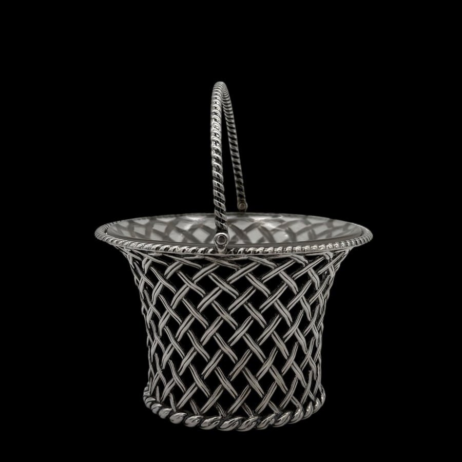 Mid 19th Century Antique Victorian Silver Sugar Basket Sheffield 1851 Henry Wilkinson & Co - 2