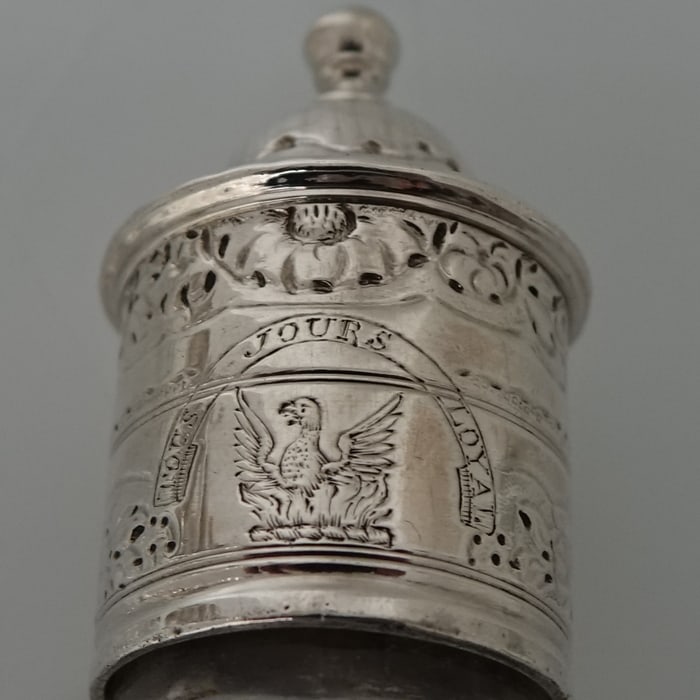 Antique Mid 18th Century George II Sterling Silver Warwick Cruet London 1744 George Hindmarsh - 11