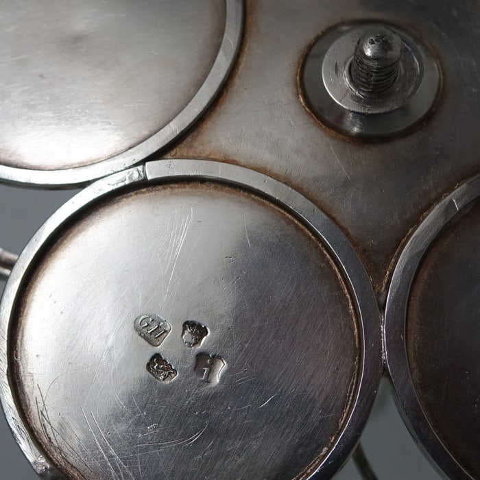 Antique Mid 18th Century George II Sterling Silver Warwick Cruet London 1744 George Hindmarsh - 15