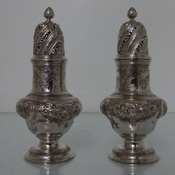 Antique Mid 18th Century George II Sterling Silver Warwick Cruet London 1744 George Hindmarsh - 7