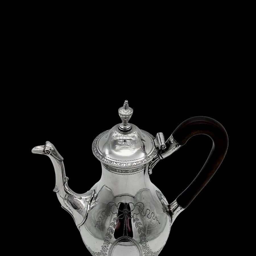 18th Century Antique George III Silver Coffee Pot London 1785 Jabez Daniell - 5