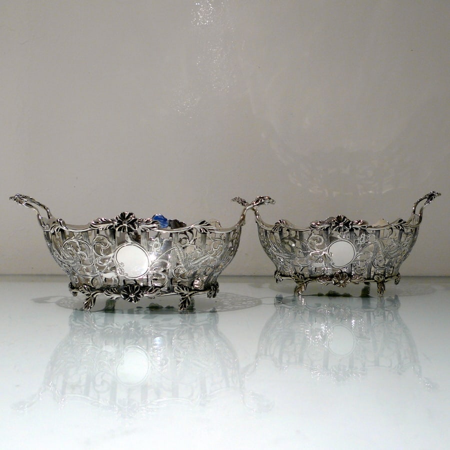Early 20th Century Edwardian Sterling Silver Suite Three Dishes London 1908/09 David & George - 11