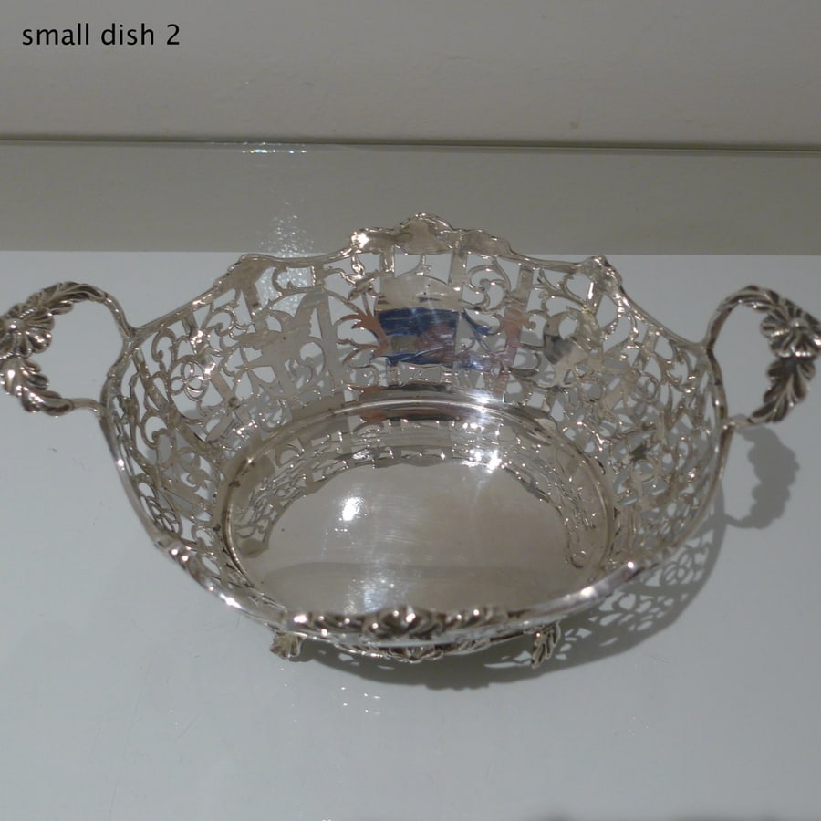 Early 20th Century Edwardian Sterling Silver Suite Three Dishes London 1908/09 David & George - 14