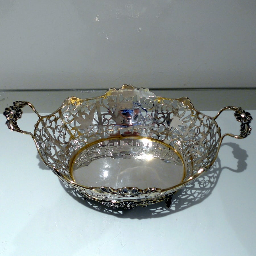 Early 20th Century Edwardian Sterling Silver Suite Three Dishes London 1908/09 David & George - 4