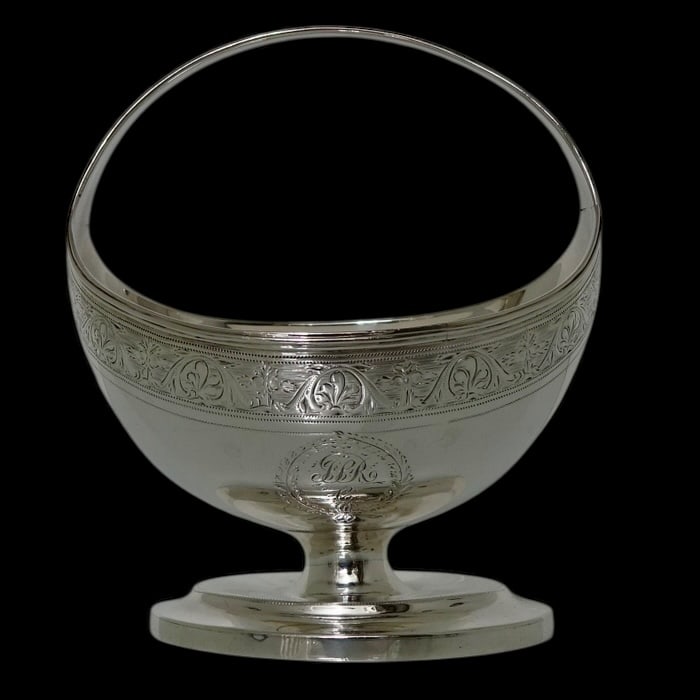18th Century Antique Sterling Silver George III Sugar Basket London 1795 William Frisbee (1 of 9)
