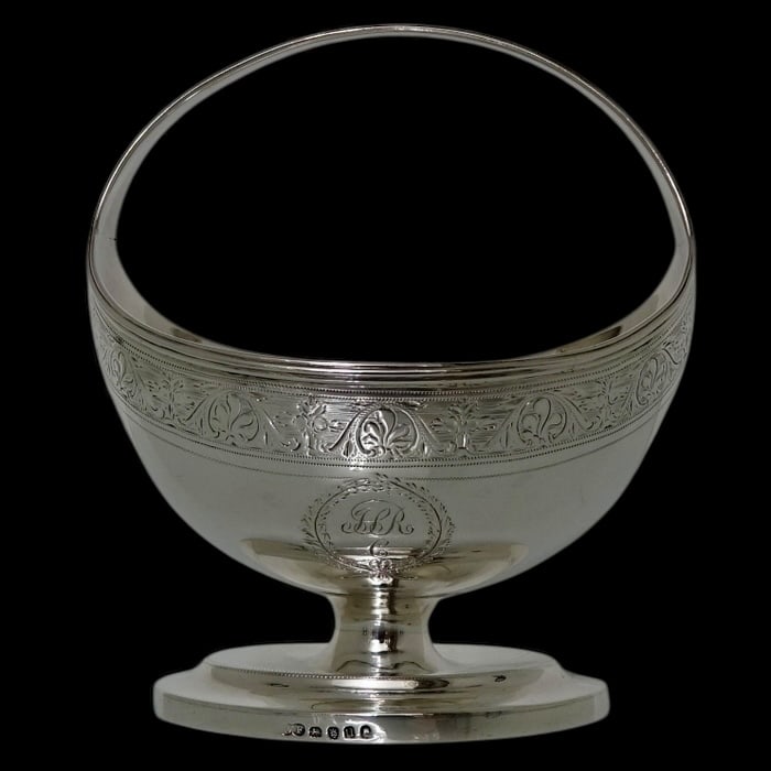 18th Century Antique Sterling Silver George III Sugar Basket London 1795 William Frisbee - 3