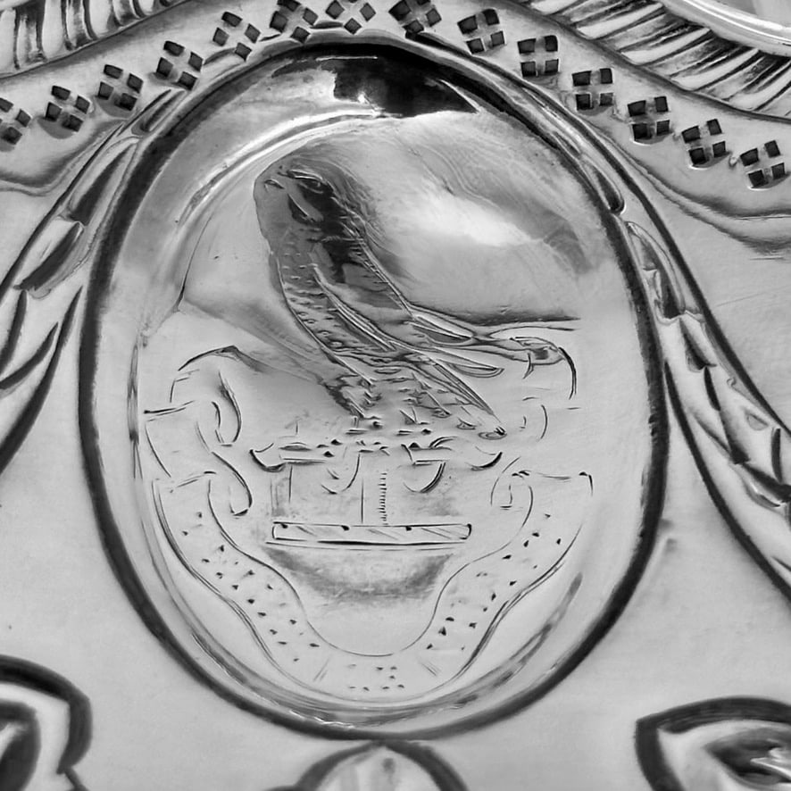 19th Century Antique Victorian Large Oval Sterling Silver Bowl London 1883 Martin Hall & Co Ltd - 10