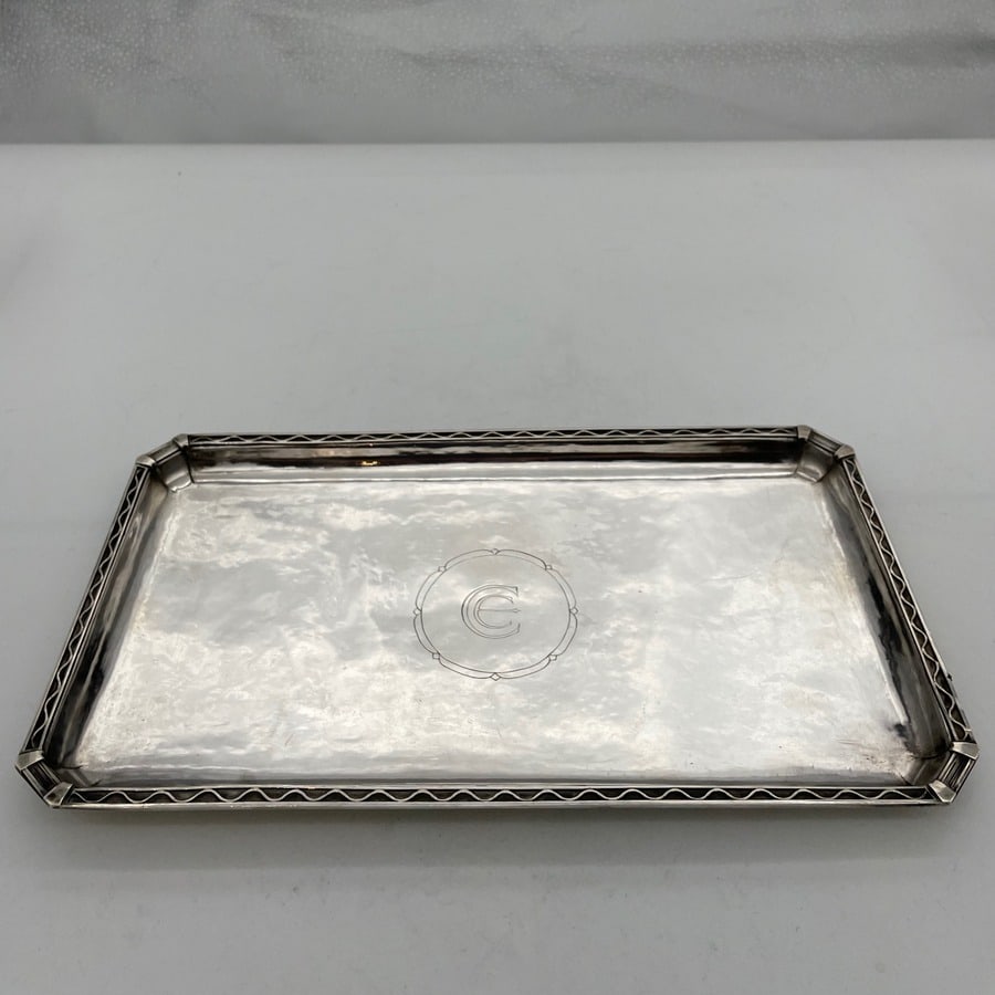 Mid 20th Century Modern Sterling Silver Drinks Tray London 1949 Frederick Newland Smith - 3