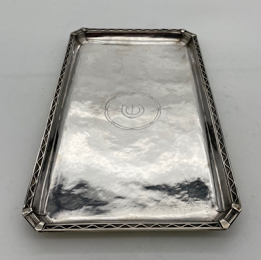 Mid 20th Century Modern Sterling Silver Drinks Tray London 1949 Frederick Newland Smith - 4