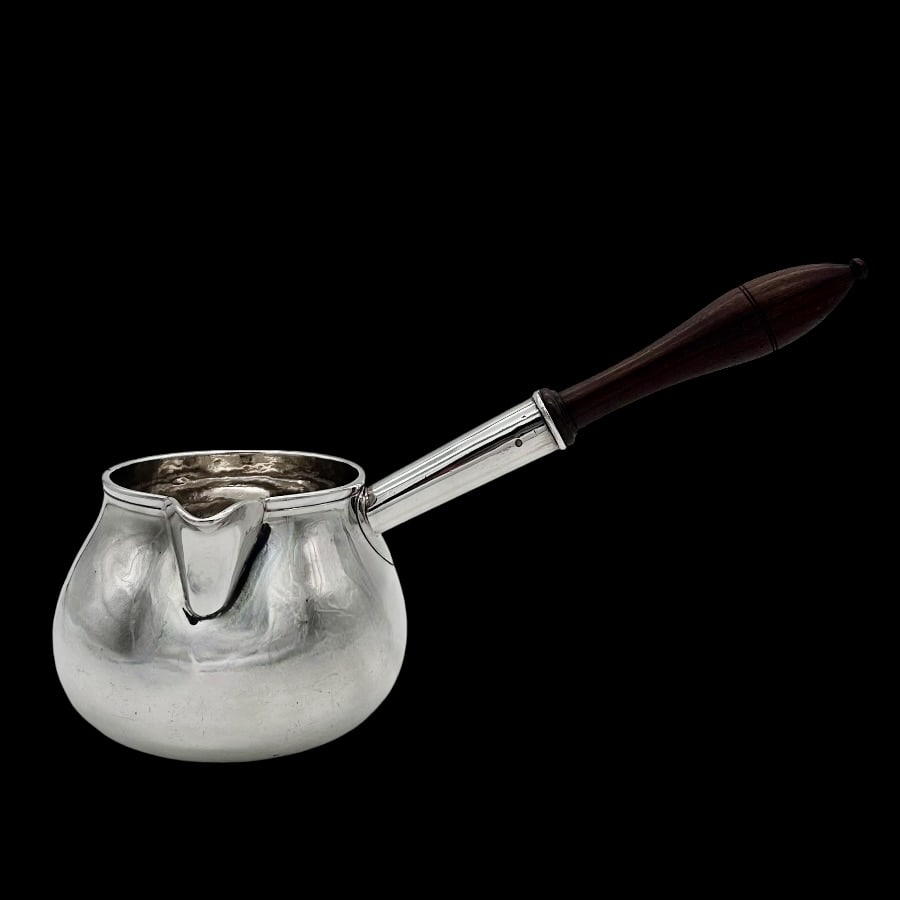 Early 18th Century Antique George I Silver Large Brandy Pan London 1725 William Spackman - 2