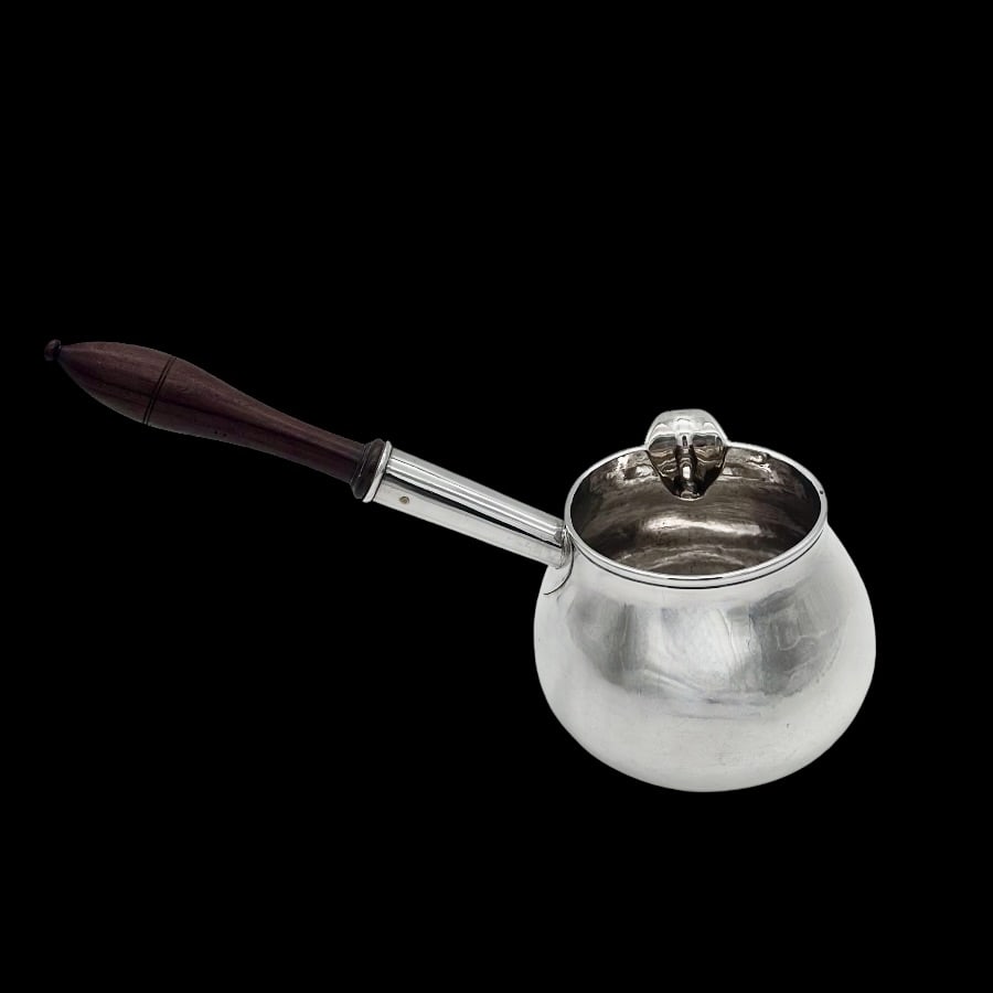 Early 18th Century Antique George I Silver Large Brandy Pan London 1725 William Spackman - 5