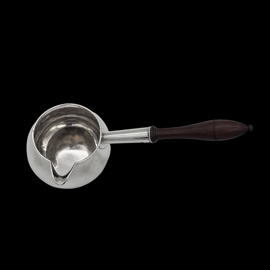 Early 18th Century Antique George I Silver Large Brandy Pan London 1725 William Spackman - 6