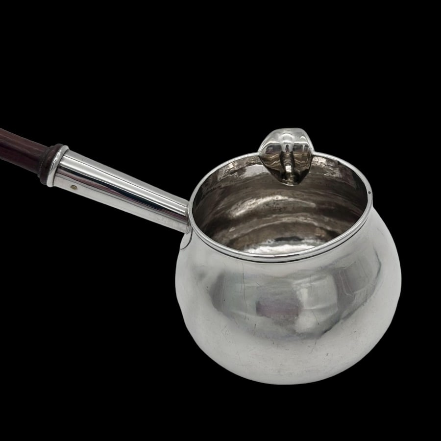 Early 18th Century Antique George I Silver Large Brandy Pan London 1725 William Spackman - 8