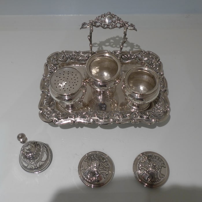 Mid 19th Century Portuguese Silver Inkstand Circa 1850 Lisbon (maker IFBA) - 3