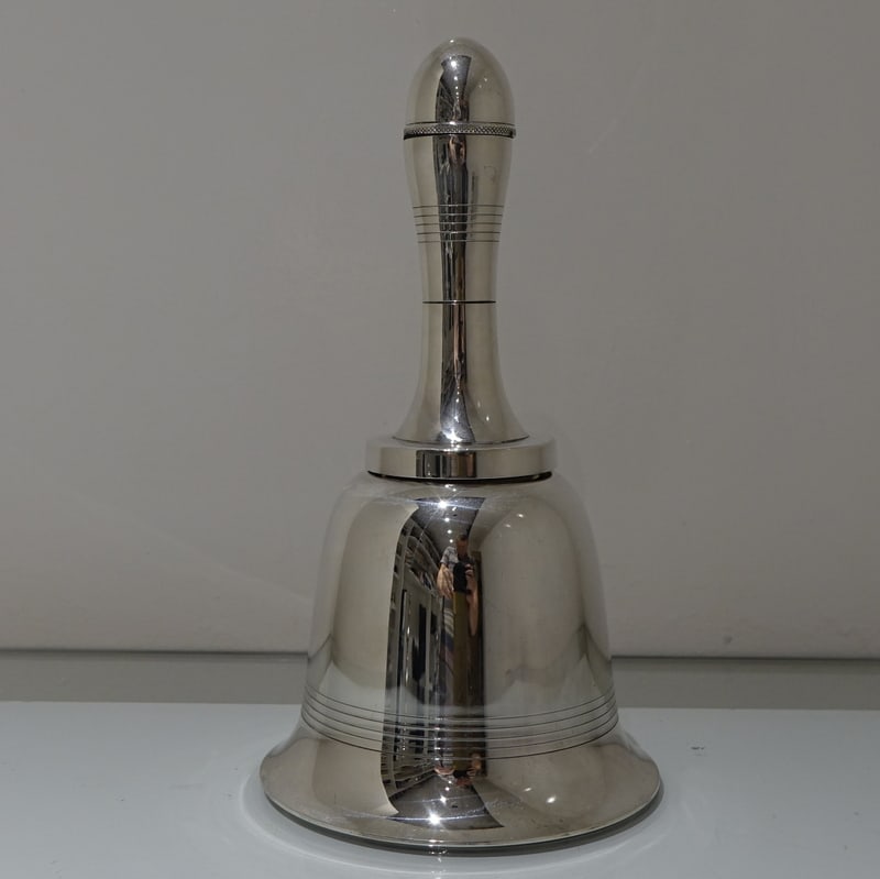Early 20th Century George V Silver-Plate Bell Formed Cocktail Shaker Circa 1935 Asprey & Co - 3