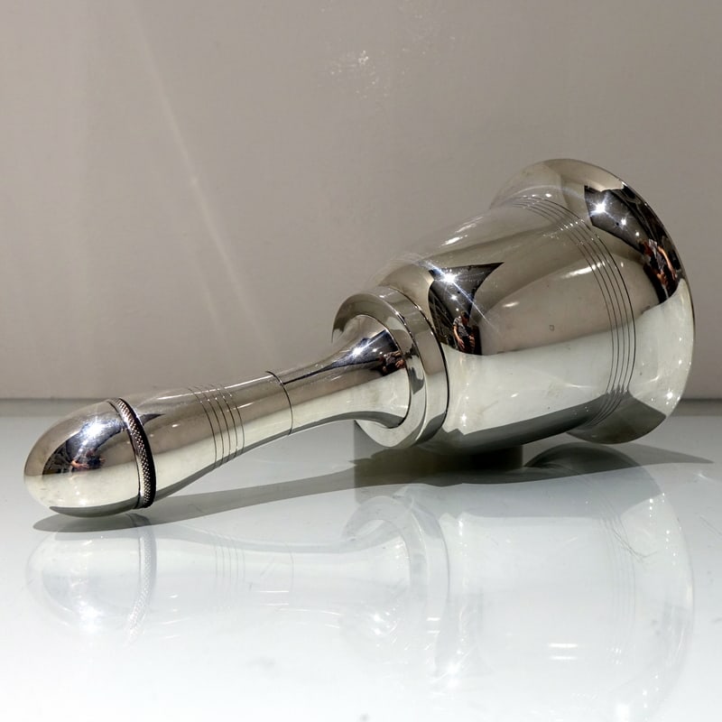 Early 20th Century George V Silver-Plate Bell Formed Cocktail Shaker Circa 1935 Asprey & Co - 4